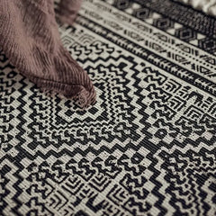 Black & White Bohemian Tassel Indoor Area Rug
