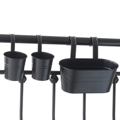 Detachable Double Hook Oval Metal Planter for Balcony