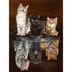 Diamond Painting Kit - DIY 5D Tiger Cat Art (11.8x15.7in)