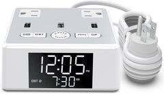 LED Alarm Clock with USB and Power Socket Outlet