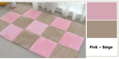 10pcs Color Block Plush Shaggy Rugs for Home Decor
