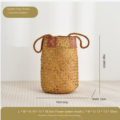 Handwoven Rattan Flower Basket for Creative Decor