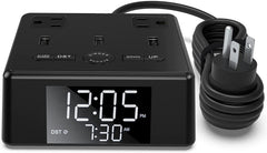 LED Alarm Clock with USB and Power Socket Outlet