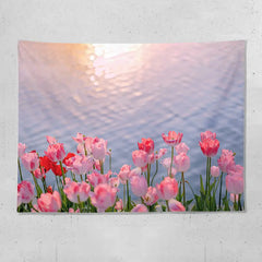 Tulip Bedroom Tapestry for Dorm Decor, Polyester Design