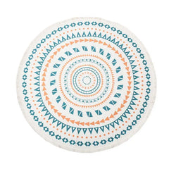Bohemian Round Indoor Rug - Soft Washable Area Mat