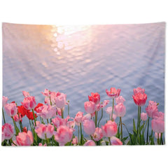 Tulip Bedroom Tapestry for Dorm Decor, Polyester Design