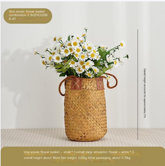 Handwoven Rattan Flower Basket for Creative Decor