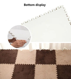 10pcs Color Block Plush Shaggy Rugs for Home Decor