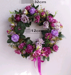 Realistic Silk Rose Wreath for Home Decor