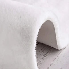 1pc Round Faux Fur Fluffy Area Rug for Bedroom