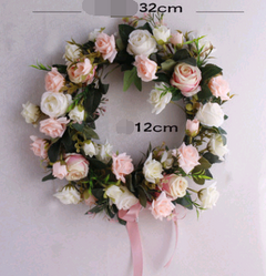 Realistic Silk Rose Wreath for Home Decor