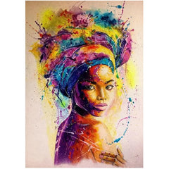 African Woman Graffiti Art Canvas Wall Poster 15.7x23.6"