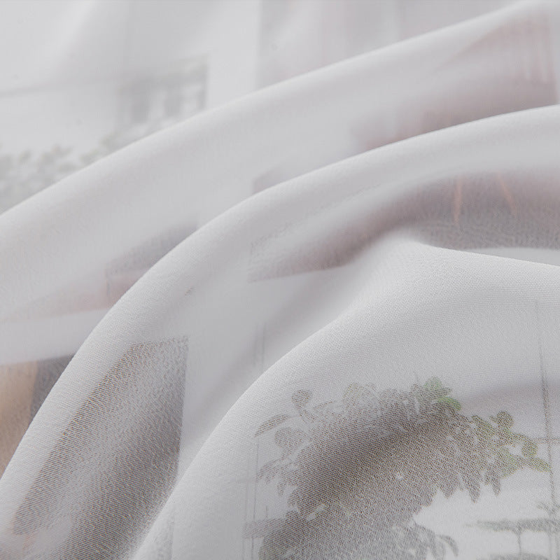 Simple Modern Fishbone Sheer Fabric for Home Décor