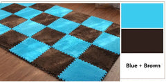 10pcs Color Block Plush Shaggy Rugs for Home Decor