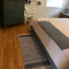 Black & White Bohemian Tassel Indoor Area Rug