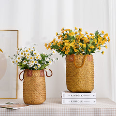 Handwoven Rattan Flower Basket for Creative Decor