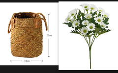 Handwoven Rattan Flower Basket for Creative Decor