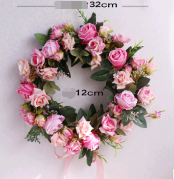 Realistic Silk Rose Wreath for Home Decor