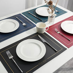 Faux Leather Waterproof Table Mat for Nordic Style Dining