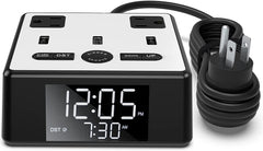 LED Alarm Clock with USB and Power Socket Outlet