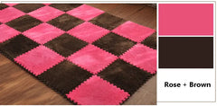 10pcs Color Block Plush Shaggy Rugs for Home Decor